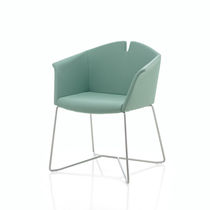 Contemporary visitor chair / upholstered...