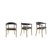 Contemporary chair / wooden / leather