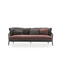 Contemporary sofa / fabric / gray