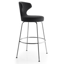 Contemporary bar chair / upholstered / steel...