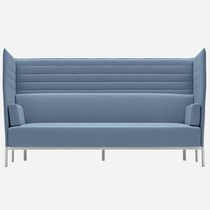 Compact sofa / contemporary / leather /...