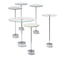 Contemporary side table / glass / round...