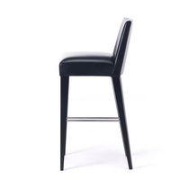 Contemporary bar stool / beech / leather...
