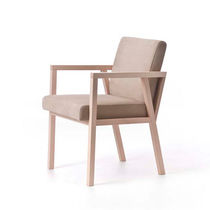 Contemporary chair / with armrests / beech...