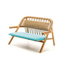 Contemporary sofa / garden / wooden / 2-person