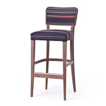 Contemporary bar stool / beech / leather...