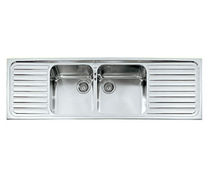 2 bowl stainless steel kitchen sink with drainer F 5159/2V2S ALPES-INOX