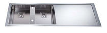 2 bowl stainless steel kitchen sink with drainer GHOST: LFG90SX ARTINOX