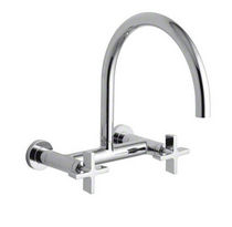 2 hole wall-mounted kitchen double handle mixer tap ONE: P25203-CR KALLISTA