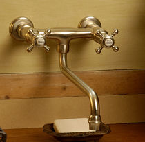 2 hole wall-mounted kitchen double handle mixer tap Circ&eacute; Croisillons 2 trous mural MARGOT