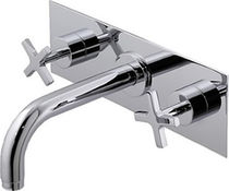 3 hole wall-mounted washbasin double handle mixer tap S 360 AG MONTEIRO