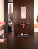 3D ceramic wall tile: wavy pattern GAEL TAU Cer&aacute;mica