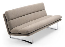 Contemporary sofa / leather / metal / fabric