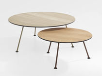 Contemporary coffee table / oak / chromed...