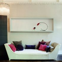 Contemporary daybed / fabric / leather /...
