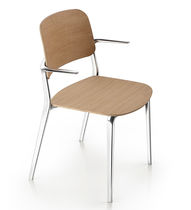 Contemporary chair / upholstered / with...