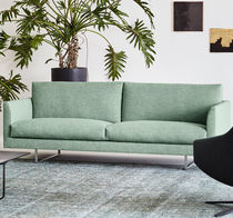 Contemporary sofa / fabric / leather / contract