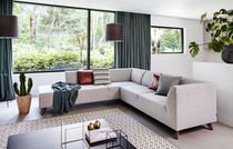 Modular sofa / contemporary / fabric / leather