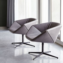 Contemporary armchair / fabric / walnut...
