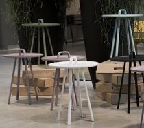 Contemporary side table / aluminum / round...