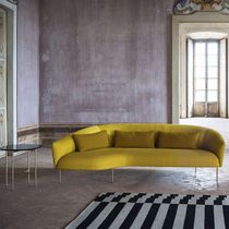 Contemporary sofa / fabric / yellow
