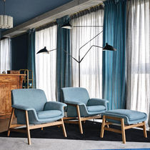 Contemporary armchair / fabric / wooden...