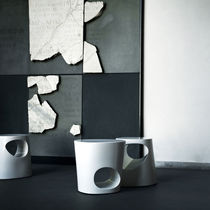 Contemporary side table / lacquered wood...