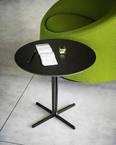 Contemporary side table / metal / round...