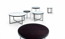 Contemporary side table / tempered glass...
