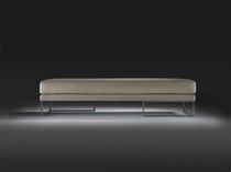 Contemporary upholstered bench / leather...