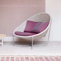 Contemporary armchair / stainless steel...