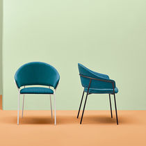 Contemporary chair / upholstered / with...