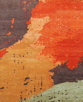 Contemporary rug / patterned / silk / rectangular