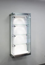 Contemporary Display Case Wall Mounted Glass Stainless Steel Contemporary Display Case Wall Mounted Glass Stainless Steel