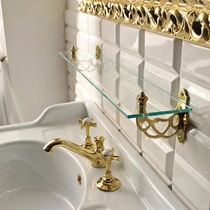 Wall-mounted shelf / classic / glass / bathroom