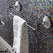1-bar towel rack / wall-mounted / metal