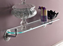 Wall-mounted shelf / classic / glass / bathroom
