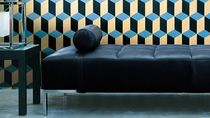 Contemporary daybed / fabric / leather /...