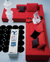 Modular sofa / corner / contemporary / leather
