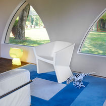 Contemporary armchair / polyethylene / white...