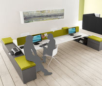 Workstation desk / laminate / glass / contemporary