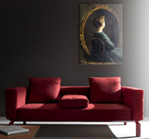 Contemporary sofa / fabric / leather / commercial
