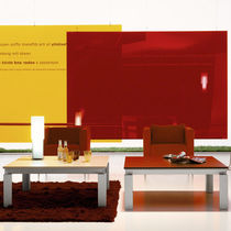 Contemporary coffee table / glass / square...