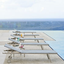 Contemporary sun lounger / fabric / aluminum...