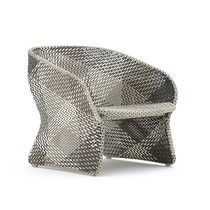 Contemporary armchair / aluminum / synthetic...