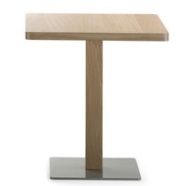 Contemporary bistro table / metal / oak...