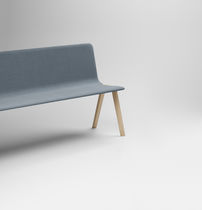 Contemporary bench / wooden / with backrest...