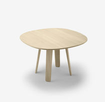 Contemporary table / oak / round / oval