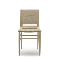 Contemporary chair / oak / straw