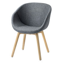 Contemporary visitor armchair / fabric /...